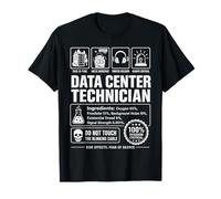 Divertente Data Center Tecnico Sarcastico IT Etichetta Avvertimento Maglietta