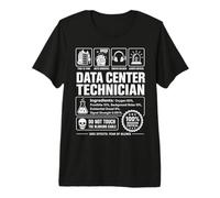 Divertente Data Center Tecnico Sarcastico IT Etichetta Avvertimento Maglietta Premium