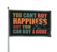 Divertente decorazione da bar che non puoi comprare la felicità ma puoi comprare una bandiera di capra uomo grotta bandiere decorative per i ragazzi (152 x 244 cm)