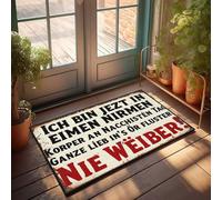 Divertente decorazione da bar con umorismo tedesco: un cartello sui segreti delle donne zerbino per esterni decorazione autunnale grande zerbino per ingresso esterno (65 x 90 cm)