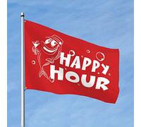 Divertente decorazione da bar Happy Hour Pesce Bandiera Reale Portico Decorazione Divertente Dormitorio Bandiere (30 x 45 cm)