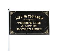 Divertente decorazione da bar Just So You Know There 'S Like A Lot Of Boys In Here, bandierine decorative per ragazzi (60 x 90 cm)