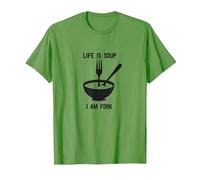 Divertente Decorazione da Parete con Scritta Life is Soup I Am Fork Maglietta, Uomo, Erba, XL