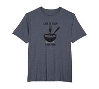 Divertente Decorazione da Parete con Scritta Life is Soup I Am Fork Maglietta, Uomo Taglie Grandi, Pervinca, 5X Tall