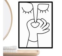 Divertente decorazione da parete per bagno, decorazione per WC in ferro, simbolo di odore bianco e nero, design che pizzica il naso, d'arte umoristica per WC moderno