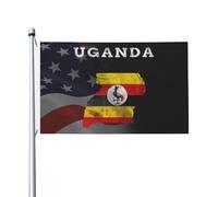Divertente Decorazione esterna Uganda Map Durevole Bandiera in poliestere 3x5 Ft per dormitori,Decorazioni percortile