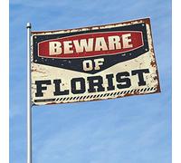 Divertente decorazione per dormitorio con scritta "Beware of Florist" (lingua italiana non garantita), decorazione per stanza da uomo e accessori (120 x 180 cm)