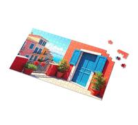 Divertente decorazione per esterni colorata vista mediterranea dalla terrazza immagine puzzle metallo casa cartello uomo grotta cartello divertente (500 pezzi)