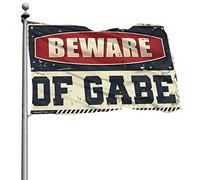 Divertente decorazione per esterni con bandiera Beware of Gabe, regalo per marito, decorazione per cortile (120 x 180 cm)