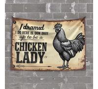 Divertente decorazione per esterni I Dreamed I Do Here Is Grow Up To Be A Chicken Lady. Arazzo da bar decorazione per casa da uomo (100 x 150 cm)