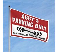 Divertente decorazione per la casa Abby'S Parking Only bandierine bandierine per esterni accessori per la camera da letto dei ragazzi (dimensioni: 30 x 45 cm)