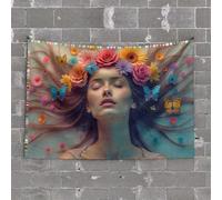 Divertente decorazione per la casa, con scritta "Give It To God and Go to Sleep: A Serene Angel's Lullaby Tapestry Man Cave Decoration Men Cave Decor" (100 x 150 cm)