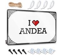 Divertente decorazione per la casa I Love Andea targa in latta divertente cartelli bar per casa bar dormitorio cartello porta (colore: colore, dimensioni: 20 x 30 cm)