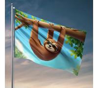 Divertente decorazione per la stanza con bradipo nella giungla, bandiere da uomo per grotte invernali da giardino (30 x 45 cm)