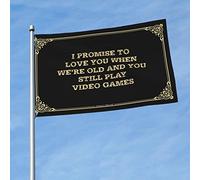 Divertente decorazione per la stanza I Promise To Love You When We'Re Old And You Still Play Videogiochi Bandiere bandiera per ragazzi uomini decorazione grotta (colore: colore, dimensioni: 152 x 244
