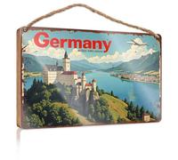 Divertente decorazione per portico Germania: un viaggio attraverso paesaggi senza tempo e ricca storia cartello boscoso decorazione per casa colonica bagno piscina (20 x 30 cm)