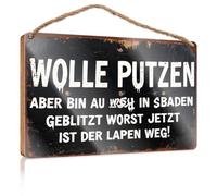 Divertente decorazione per portico in lana pulita ma ora è tutto andato! Cartello in legno per casa colonica, decorazione per bagno, piscina (23 x 35 cm)