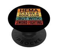 Divertente definizione HEMA come un club del libro con le spade PopSockets PopGrip Adesivo