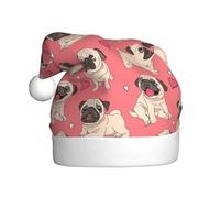 Divertente Del Fumetto Pug Cucciolo Del Cane Cappello Di Natale Per Adulti Peluche Forniture Del Partito Nuovo Anno Inter