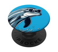 Divertente delfino che indossa occhiali da sole mare oceano zoo animale PopSockets PopGrip Adesivo