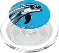 Divertente delfino che indossa occhiali da sole mare oceano zoo animale PopSockets PopGrip per MagSafe