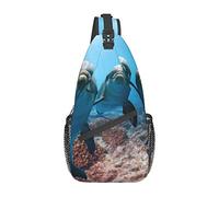 Divertente Delfino Che Ti Guarda Hd Borsa A Tracolla Per Pesce Carpa Rossa Giapponese, Zaino A Tracolla Pettorale Causale Zaino A Tracolla Per Donna Uomo Escursionismo Viaggio