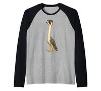Divertente Design a Collo Lungo con Falco pellegrino Maglia con Maniche Raglan