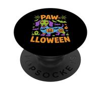 Divertente design a forma di cane di Halloween con zampa di lupo PopSockets PopGrip Adesivo