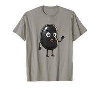 Divertente Design a Forma di Fagiolo Nero per Gli Appassionati di Cibo Sano Maglietta