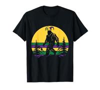 Divertente Design Bigfoot Mardi Gras Sasquatch Party Parade Maglietta