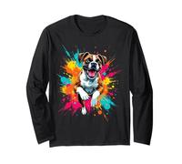 Divertente Design Boxer Che Salta per Gli Amanti dei Cani Boxer Maglia a Manica