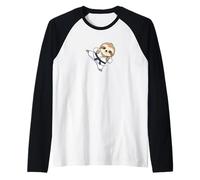 Divertente Design Chibi con Bradipo e calci di Karate Maglia con Maniche Raglan