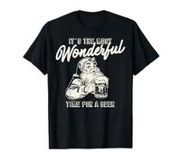 Divertente Design con Babbo Natale e Scritta It's The Most Wonderful Time Maglietta