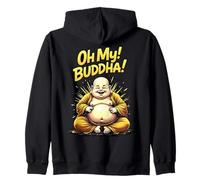 Divertente Design con Buddha per Gli Amanti della Meditazione e dell'umorismo Felpa con Cappuccio