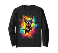 Divertente Design con Cane Chiweenie Che Salta per Gli Amanti delle Chiweenie Maglia a Manica