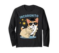 Divertente Design con Cane Spia Corgi Incorgnito Maglia a Manica