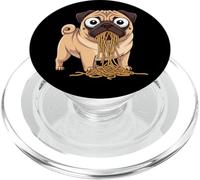 Divertente design con carlino che mangia spaghetti goffo cane PopSockets PopGrip per MagSafe