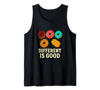 Divertente Design con Citazione per Amanti della Ciambella Different Is Good Canotta