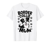 Divertente design con cucciolo e zampa di Border Collie Mom per cane e mamma Maglietta