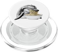 Divertente design con delfini che mangiano ramen e tagliatelle PopSockets PopGrip per MagSafe