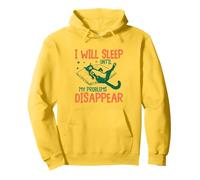 Divertente design con gatto "I Will Sleep Until My Problems Disappear" Felpa con Cappuccio