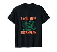 Divertente design con gatto "I Will Sleep Until My Problems Disappear" Maglietta
