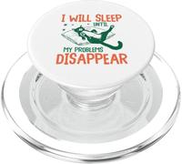Divertente design con gatto "I Will Sleep Until My Problems Disappear" PopSockets PopGrip per MagSafe