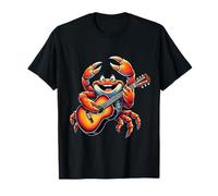 Divertente Design con Granchio Che Suona la Chitarra per Gli Amanti della Musica Maglietta