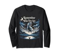 Divertente Design con sagoma di Pollo T-Rex Remember Who You Are Maglia a Manica