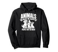 Divertente Design con Scritta Animals Make Me Happy People Not So Much Felpa con Cappuccio