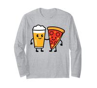 Divertente Design con Scritta Best Friends con Birra e Pizza, per Uomini, Donne, papà, Mamma Maglia a Manica