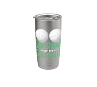 Divertente design con scritta "Stop Staring At My Golf Balls" Bicchiere termico in acciaio inox doppia parete