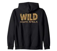 Divertente design con stampa leopardata del Sudafrica per gli amanti del safari Felpa con Cappuccio