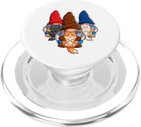Divertente design da giardino con gatti e gnomi per gli amanti dei gatti PopSockets PopGrip per MagSafe